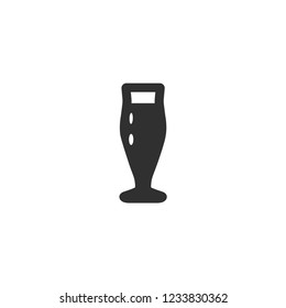 Vector illustration icon of high classic beer or coctail mug. Black outline, white background