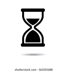 Vector illustration, icon hourglass flat design, a symbol of time