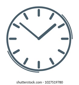 Vector illustration, Icon. Hours and time. round dial