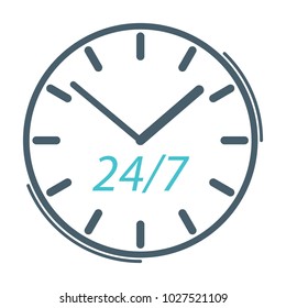Vector illustration, Icon. Hours and time. round dial