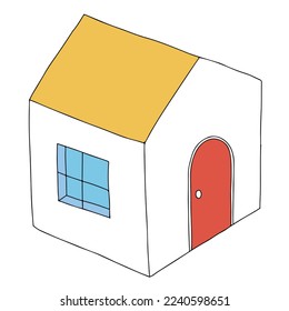 Icono de ilustración vectorial de la casa. fuera, pared,