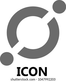 Vector Illustration Of ICON ICX Cryptocurrency Coin / Virtual Money Icon / Logotype In Black and White
