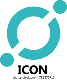 Vector Illustration Of ICON / ICX Cryptocurrency Coin / Virtual Money Icon / Logotype In Color
