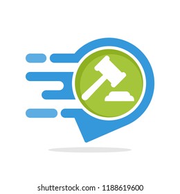 Vector illustration icon with informative & responsive service concept to access auction location information