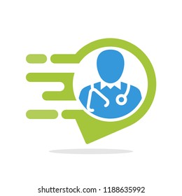 vector illustration icon with an informative & responsive service concept for accessing information on medical service centers