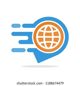 Vector illustration icon with informative & responsive service concept for accessing global tracking information