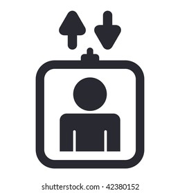 Vector illustration of icon isolated depicting the symbol "elevator"