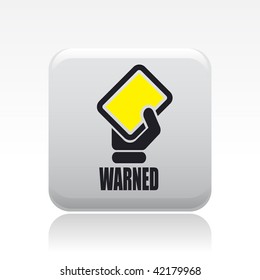 Vector illustration of icon isolated in a modern style, depicting a hand showing a yellow card