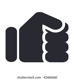 Vector illustration of icon isolated in a modern style, depicting a closed hand