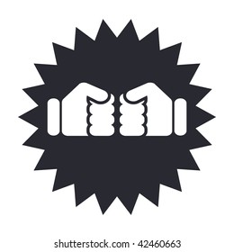  Vector illustration of icon isolated in a modern style, depicting two fists hitting