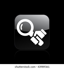 Vector illustration of icon isolated in a modern style, depicting a magnifying glass