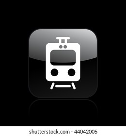 Vector illustration of icon isolated in a modern style depicting a train symbol