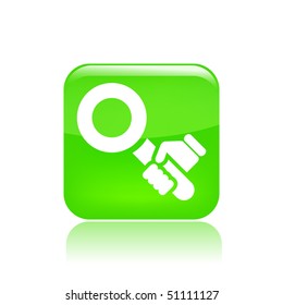 Vector illustration of icon isolated in a modern style, depicting a hand that exhibits a pallet