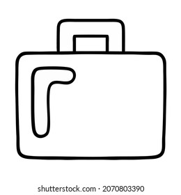 Vector illustration icon isolated. Office handbag white color suitable for clip art, logo, web, or other creative design