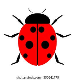 Vector illustration. Icon of ladybug, isolated over white background