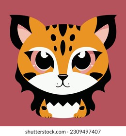 Vector illustration or icon of a leopard or cheetah