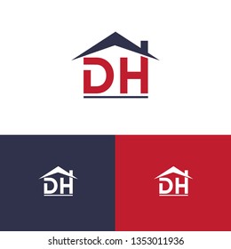 Vector illustration icon letter d h and roof