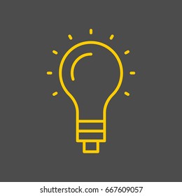 Vector illustration or icon. A light bulb, a fresh idea