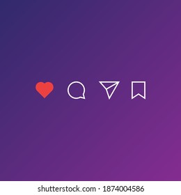 Ilustración vectorial. Icono como, Icono seguidor y comentario Icono.