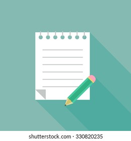 Vector illustration of icon  list and pencil