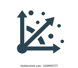 Ilustración vectorial de un ícono, logotipo, negocio, finanzas y marketing. Crecimiento, logros. Aislado sobre un fondo blanco.