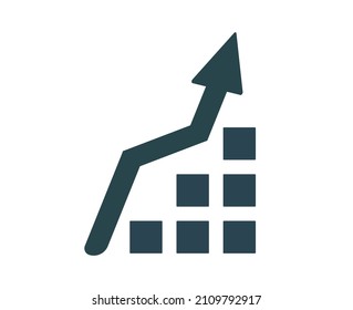 Vector illustration of an icon, logo, business, finance and marketing. Growth, achievements. Isolated on a white background.
