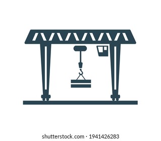 Vector illustration of the icon, logo of a crane, construction, loading.	