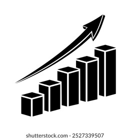 Ilustración vectorial del ícono, el logo de la tabla de crecimiento. Aislado en un fondo blanco.	
