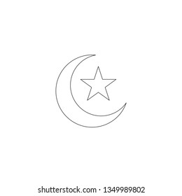 Vector Illustration, Icon Logo moon Star, Lineart Design - Vector