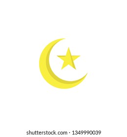 Vector Illustration, Icon Logo moon Star, Flat Design - Vector