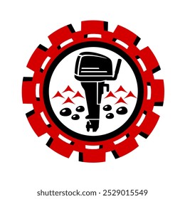 Vector illustration, icon, logo of an outboard boat motor	