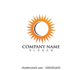 Vector illustration Icon Logo Template Sun over horizon