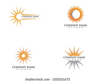Vector illustration Icon Logo Template Sun over horizon