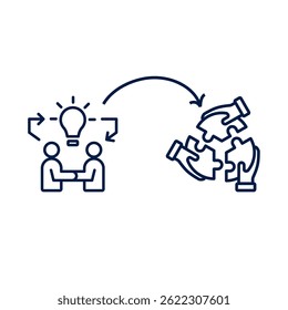 ícone de ilustração de vetor procurando ideias para atingir metas