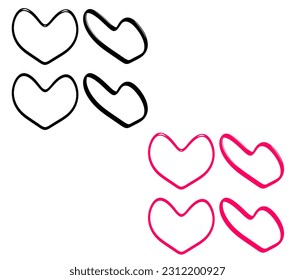 vector illustration icon love minimalist shape, white background, simple love design.