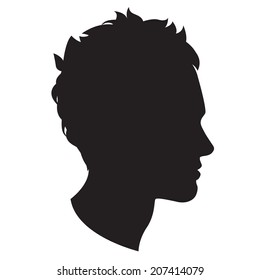 Ilustración vectorial Icono de la silueta de la cabeza del hombre