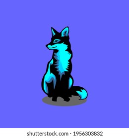Vector illustration of icon mascot wolf. animals.