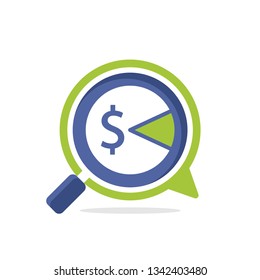 Vector illustration icon with media communication and review concept, to access information about taxation.