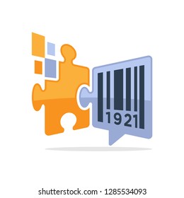 Vector illustration icon with a media concept solution for bar-code generator services