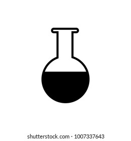 Vector illustration icon of medical subject. Black on a white background. Flask chemical