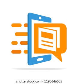 Vector illustration icon with mobile application concept for reading media services