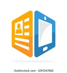 vector illustration icon with mobile registration concept