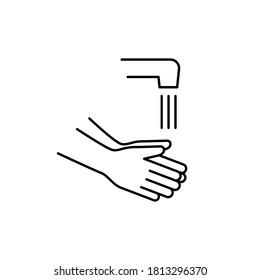 Vector illustration icon with the motif of hand washing	