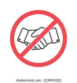 vector illustration of the icon must not shake hands, touch hands, prevent the spread of the virus pandemic