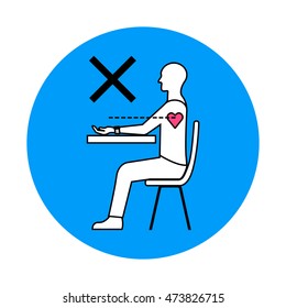 vector illustration icon is not correct hand position when measuring wrist blood pressure