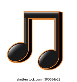 The vector illustration of the icon of the note symbol isolated in the white background