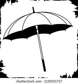 Vector illustration icon objects umbrella protection from rain and heat