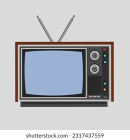ilustración vectorial del icono tv antiguo con color de fondo. 