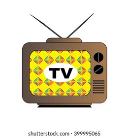 Vector illustration icon of old tv