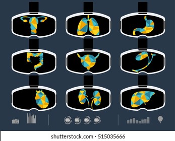 Vector illustration of icon organ system